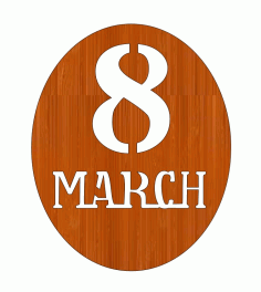 Laser Cut International Womens Day 8 March Oval Shaped Wood Tag Women Day Free Vector File