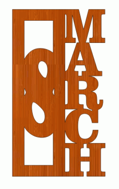 Laser Cut International Womens Day 8 March Wood Wall Art Free Vector File
