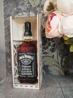Laser cut Jack Daniel 3mm Wine Gift Box Free Vector File