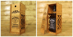 Laser Cut Jack Daniels Whisky Wooden Box Free Vector File, Free Vectors File