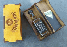 Laser Cut Jack Daniels Wooden Gift Box Free Vector File, Free Vectors File