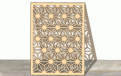Laser Cut Jali Floral Design Room Divider Grill Privacy Screen Partition Panel Free DXF File