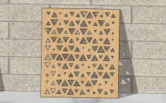 Laser Cut Jali Triangle Design Panel Geometric Pattern Free DXF File