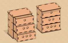 Laser Cut Jewelry Box Chest Of Drawers Free Vector File