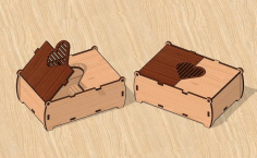 Laser Cut Jewelry Gift Box Heart With Lid Free DXF File