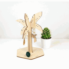 Laser Cut Jewelry Tree Stand Free Vector File