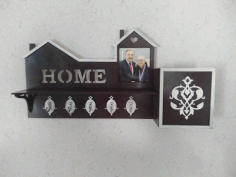 Laser Cut Key Hanger With Photo Frame Free Vector File