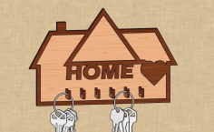 Laser Cut Key Holder Organizer Stand For Home And Office Keys 3mm Free DXF File