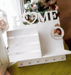 Laser Cut Key Holder Wall Shelf Free Vector File