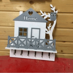 Laser Cut Key Holder With Shelf Free Vector File