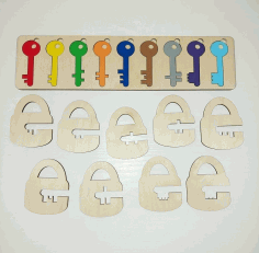 Laser Cut Kids Learning Toys Keys And Locks Free Vector File, Free Vectors File