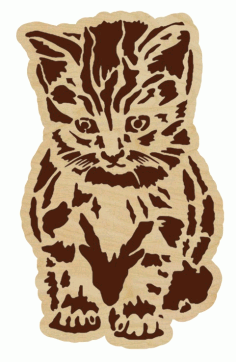 Laser Cut Kitten Free DXF File