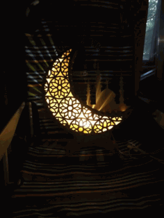 Laser Cut Lamp Moon Night Light Template Free Vector File