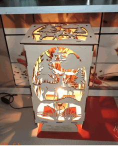 Laser Cut Lamp Return Of Bambi Free Vector File