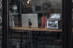 Laser Cut Laptop Sticker Cat 8x15cm Free DXF File