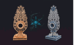 Laser Cut Layout Of Stand For Snowflakes Watch Free Vector File