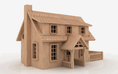 Laser Cut Layout Of Wooden House Free DXF File