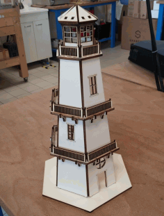 Laser Cut Lighthouse 3d Model Kit Toy 4mm Mdf Free DXF File