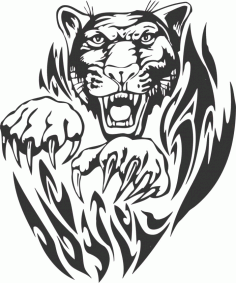 Laser Cut Lion Line Art Free DXF File