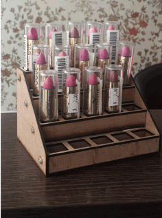 Laser Cut Lipstick Stand Free Vector File