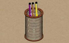 Laser Cut Living Hinge Pen Holder Pattern Pencil Box Template Free Vector File