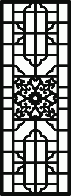 Laser Cut Living Room Floral Lattice Stencil Separator Seamless Free DXF File