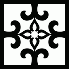Laser Cut Living Room Seamless Floral Floral Lattice Stencil Panel Free DXF File