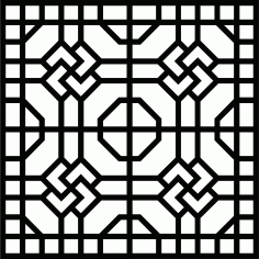 Laser Cut Living Room Seamless Floral Lattice Stencil Pattern Free DXF File