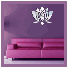 Laser Cut Lotus Flower Wall Clock Template Free Vector File