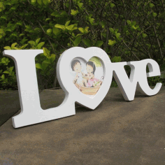 Laser Cut Love Design Photo Frame Free Vector File