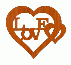 Laser Cut Love Happy Valentines Couple Heart Unfinished Wooden Shape Free Vector File