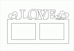 Laser Cut Love Ramka Na 2 Foto Free Vector File