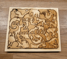 Laser Cut m. c. Escher Mosaic Ii Free Vector File