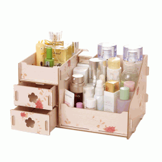 Laser Cut Makeup Organizer Box Drawer Cosmetics Storage Free Vector File