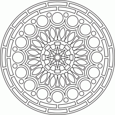 Laser Cut Mandala Des Round Free Vector File