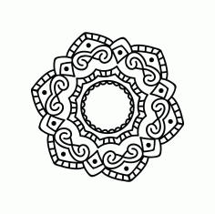 Laser Cut Mandala Floral Pattern Design Free DXF File