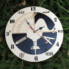 Laser Cut Math Clock Free Vector File