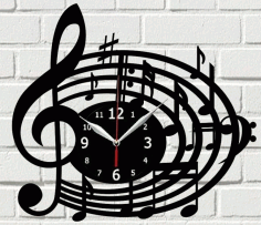 Laser Cut Melody Clock Free Vector File