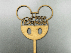 Laser Cut Mickey Mouse Cake Topper Free Vector File