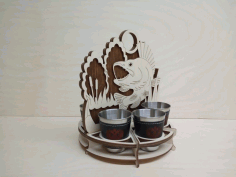 Laser Cut Mini Bar Glass Holder Free Vector File
