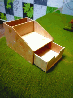 Laser Cut Mini Pencil Organizer With Drawer 4 Mm Free DXF File