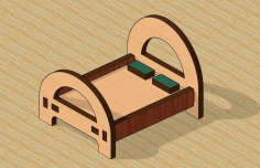 Laser Cut Miniature Bed Wooden Free DXF File