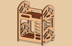 Laser Cut Miniature Bunk Bed Dollhouse Free DXF File