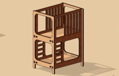 Laser Cut Miniature Bunk Bed Dollhouse Furniture Free DXF File
