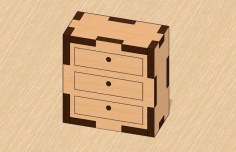Laser Cut Miniature Cabinet Design Free Vector File