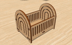 Laser Cut Miniature Furniture Bed Toy For Dollhouse Free Vector File