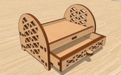 Laser Cut Miniature Furniture Bed With Drawer Diy 3d Dollhouse Furniture Free DXF File