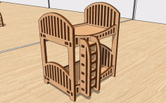 Laser Cut Miniature Furniture Bunk Bed Diy 3d Dollhouse Furniture Free DXF File