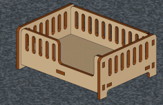 Laser Cut Miniature Furniture Dollhouse Bed Free DXF File