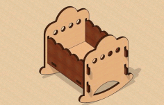 Laser Cut Miniature Rocking Doll Cradle Free DXF File